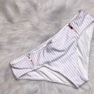 ALE BY ALESSANDRA STRIPED ROSE GOLD SWIM BOTTOM